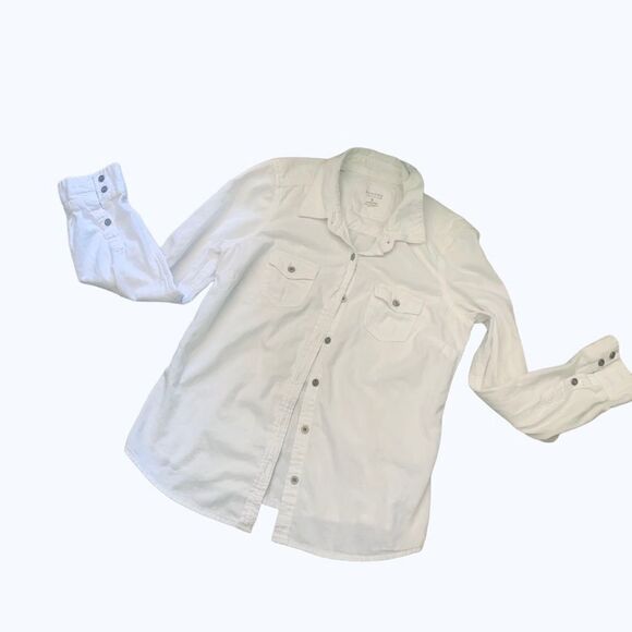 Sonoma White Button Down Collared Shirt Size Small - Picture 1 of 12